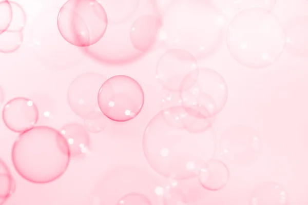Beautiful Transparent Pink Soap Bubbles Abstract Background Celebration Festive Backdrop — Stock Photo, Image