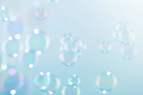 Schöne Transparente Glänzende Seifenblasen Die Der Luft Schweben Seife Sud — Stockfoto