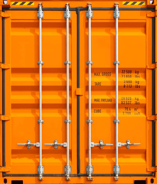 Frachtcontainer Stahltür Verriegelt Nutzfahrzeuge Lastkraftwagen Logistik Güterverkehr — Stockfoto