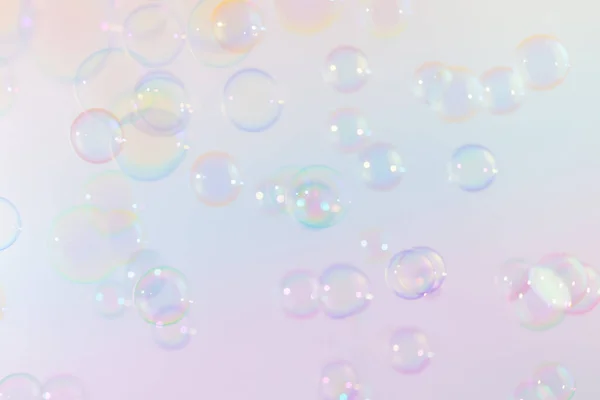 美丽透明的彩色肥皂泡沫背景 肥皂泡水 — 图库照片