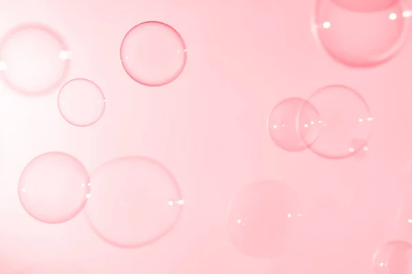 Refrescante Jabón Suds Burbujas Agua Hermosas Burbujas Jabón Rosa Transparente — Foto de Stock