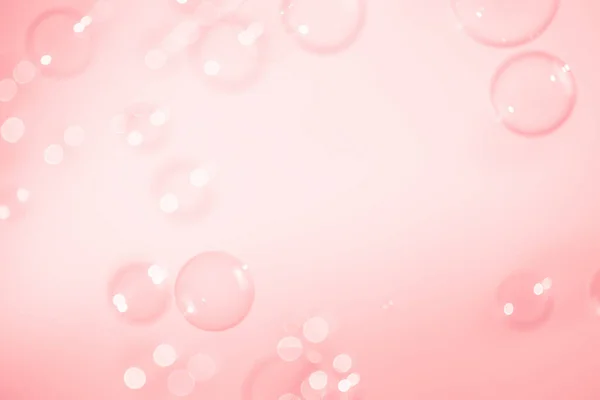Refrescante Jabón Suds Burbujas Agua Hermosas Burbujas Jabón Rosa Transparente — Foto de Stock
