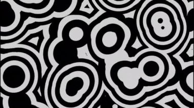 Siyah ve beyaz daireler. Döngülü canlandırma.