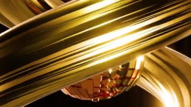 Küre küçük altın kare küplerden yapılır. Döngülü canlandırma.