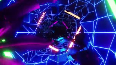 Neon orman tüneli. Döngülü canlandırma.