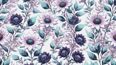 Klasik çiçek kompozisyonu. Çiçekli arka plan, bir sürü renkli çiçek, eski tarz. Çizimler, dönüşümler ve metamorfoz içeren parlak bir animasyon. Yapay zeka tarafından oluşturulan video