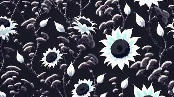 Vintage Bloemen Compositie Bloemen Achtergrond Met Veel Kleurrijke Bloemen Retro — Stockvideo