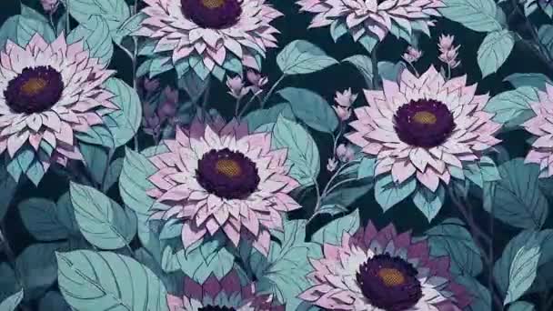 Composition Fleurs Vintage Fond Floral Avec Beaucoup Fleurs Colorées Dans — Video