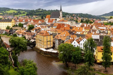 Historic town of Cesky Krumlov on the Vltava River, Bohemia, Czech Republic