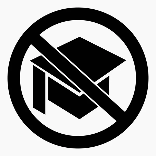 Não Ícone Ensino Superior Proibição Estudo Sem Educação Nada Estudantes — Vetor de Stock