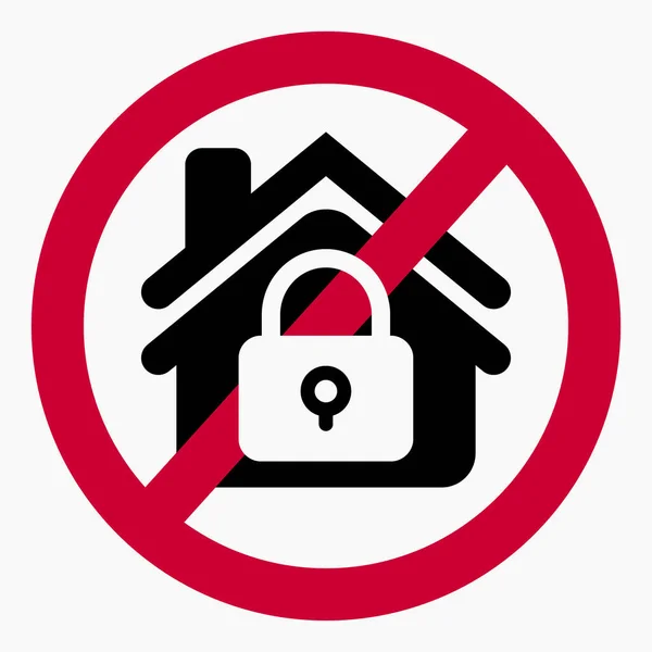 Nie Zamka Domu Nie Zamykaj Domu Zakaz Zamykania Domów Ikona — Wektor stockowy