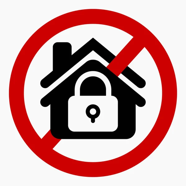 Nie Zamka Domu Nie Zamykaj Domu Zakaz Zamykania Domów Ikona — Wektor stockowy