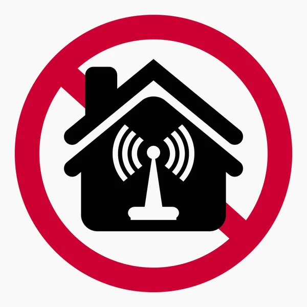 Iicon Evde Kablosuz Yok Evde Yasağı Var Evde Kablosuz Kullanmayın — Stok Vektör