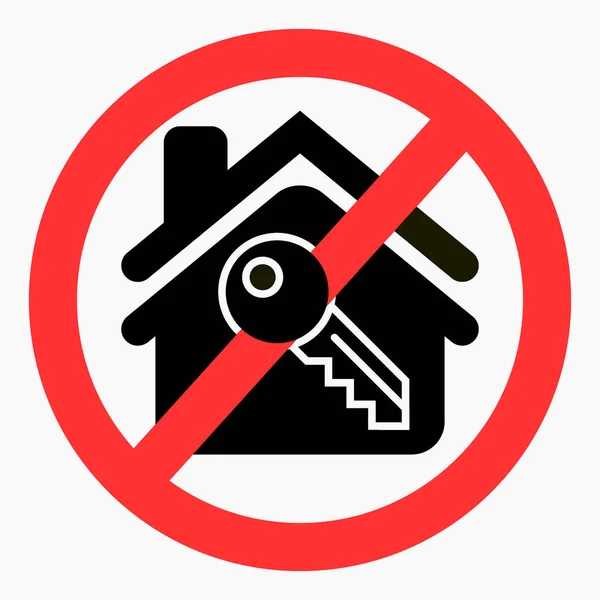 Ніякого Ключа Будинку Вхід Ключа Квартиру Заборонити Використання Ключа Піктограма — стоковий вектор
