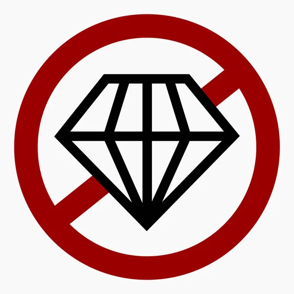 Pas Icône Diamant Signe Est Pas Réel Illustration Falsifiée Pas — Image vectorielle