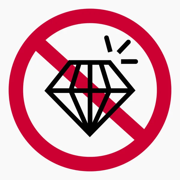 Pas Icône Diamant Signe Est Pas Réel Illustration Falsifiée Pas — Image vectorielle