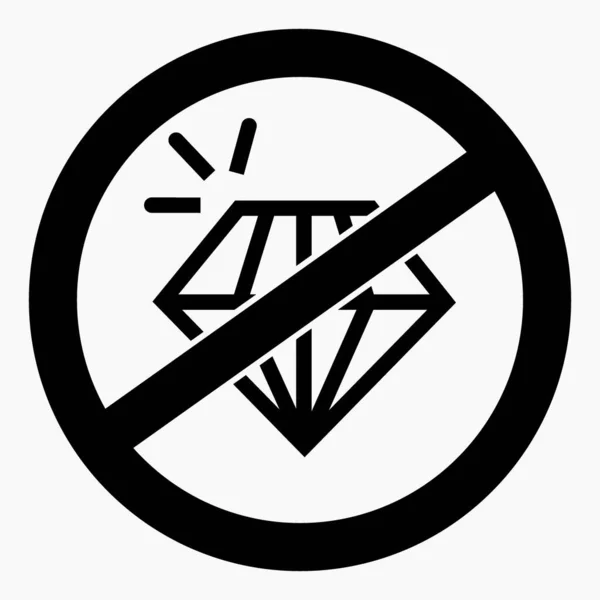 Немає Піктограми Діаманта Знамення Реальне Ілюстрація Підробки Немає Дорогоцінного Каміння — стоковий вектор