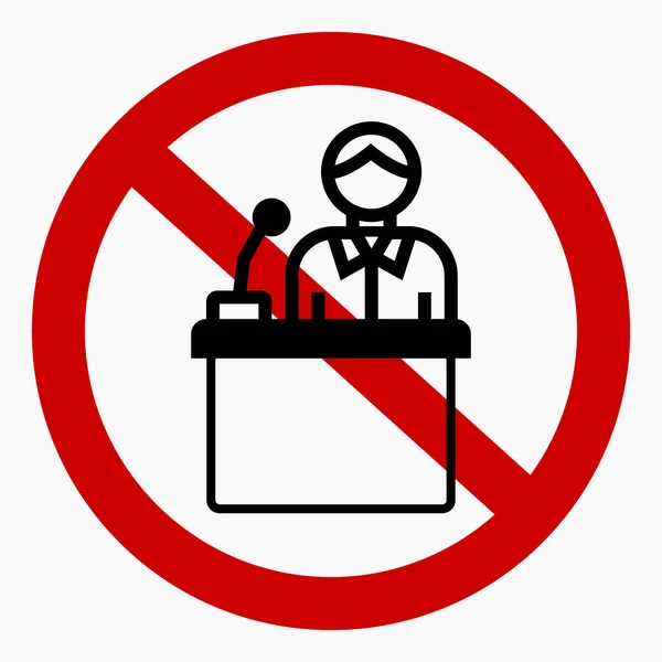Public Speaking Ban Don Perform Shout Demos Vector Icon — Stock Vector