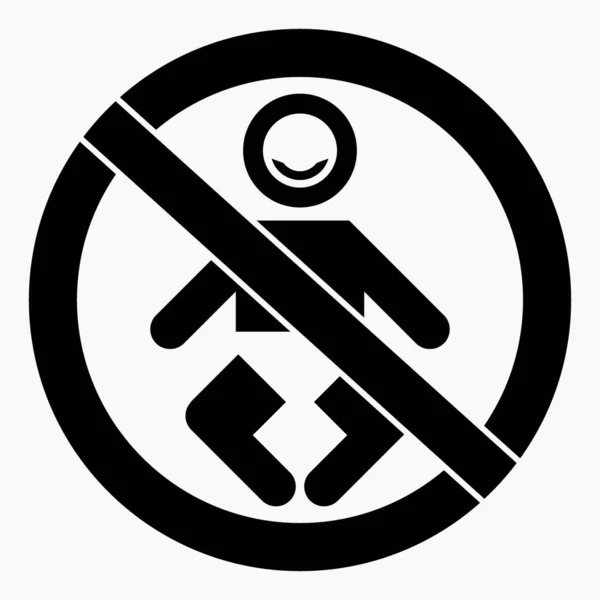 Pas Icône Enfant Interdiction Aux Enfants Danger Pour Les Enfants — Image vectorielle