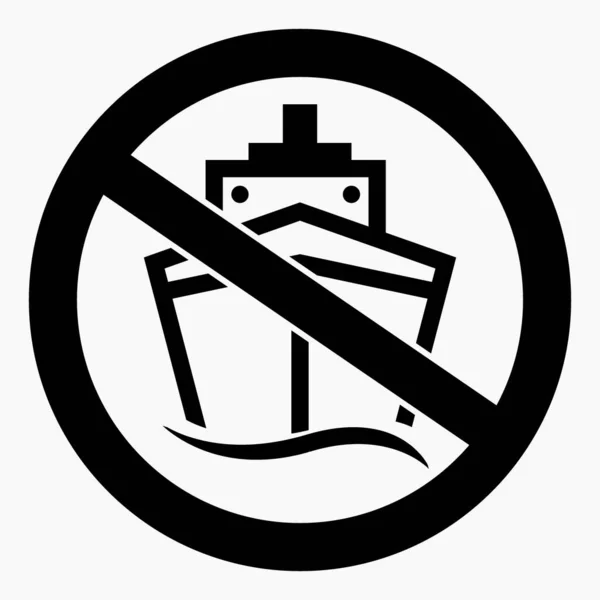 Não Navios Interdição Navegação Vela Proibida Ícone Vetorial — Vetor de Stock