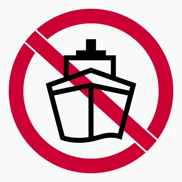 Nada Naves Prohibición Navegación Está Prohibida Icono Del Vector — Vector de stock