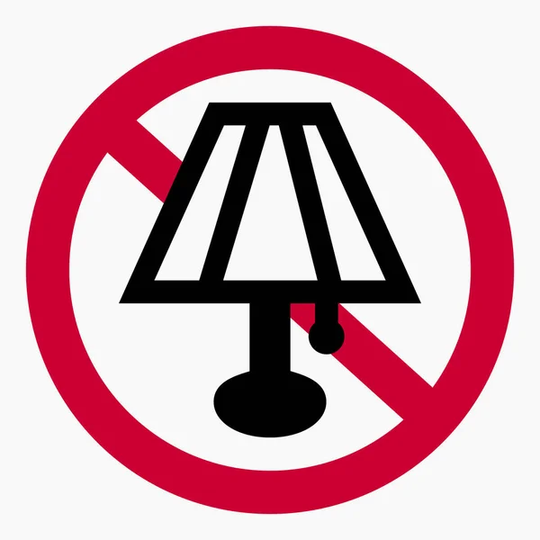 Электричества Включайте Лампу Запрет Использование Лампы Значок Вектора — стоковый вектор
