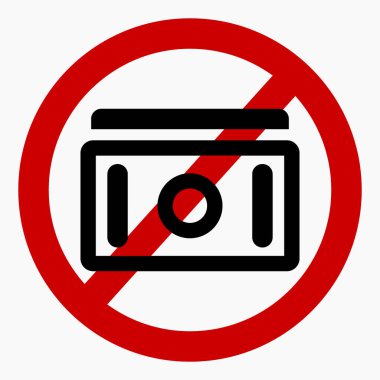 Para yok. Nakit kullanmayın. Ödeme için değil. Ödeme yasağı. Vektör simgesi.