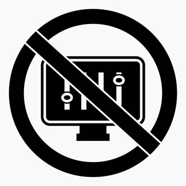 Simge ayarları yok. Monitörü ayarlama. Ayarları değiştirme. Kolay kurulum. Vektör simgesi.