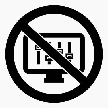 Simge ayarları yok. Monitörü ayarlama. Ayarları değiştirme. Kolay kurulum. Vektör simgesi.