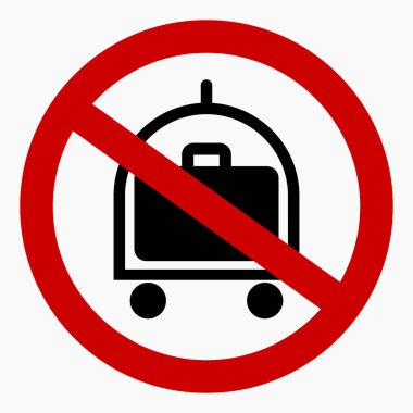 Bagaj yok. Bagaj almayın. Bir bavul taşıma. Vektör simgesi.