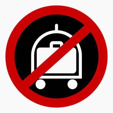 Bagaj yok. Bagaj almayın. Bir bavul taşıma. Vektör simgesi.