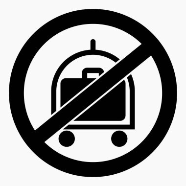 Bagaj yok. Bagaj almayın. Bir bavul taşıma. Vektör simgesi.