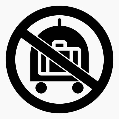 Bagaj yok. Bagaj almayın. Bir bavul taşıma. Vektör simgesi.