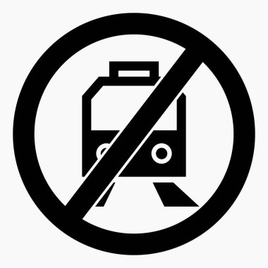 No public transport. There is no tram. Train ban. Vector icon.
