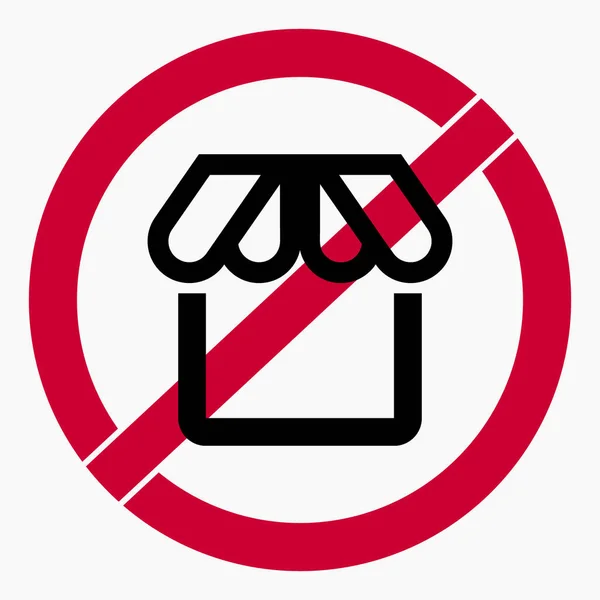 Keine Handelsikone Verkaufsbudenverbot Gibt Keine Kommerzielle Ausrüstung Handelsverbot Vektorsymbol — Stockvektor
