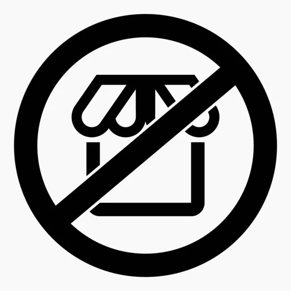 Żadnej Ikony Handlowej Zakaz Handlu Kabiną Nie Sprzętu Komercyjnego Zakaz — Wektor stockowy