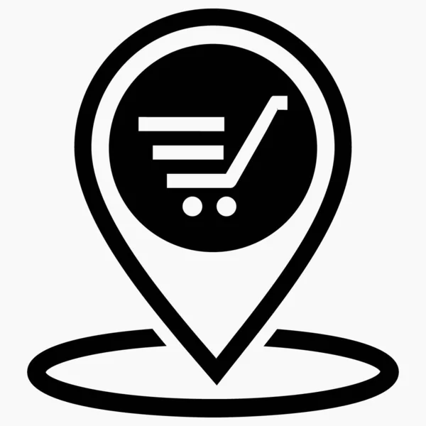 Icono Ubicación Tienda Ubicación Del Supermercado Lugar Mapa Puntos Venta — Vector de stock