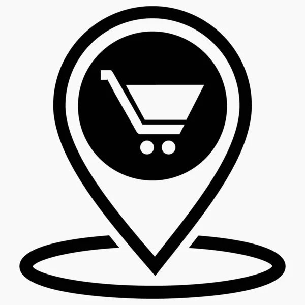 Icône Localisation Magasin Emplacement Supermarché Placer Sur Carte Des Points — Image vectorielle