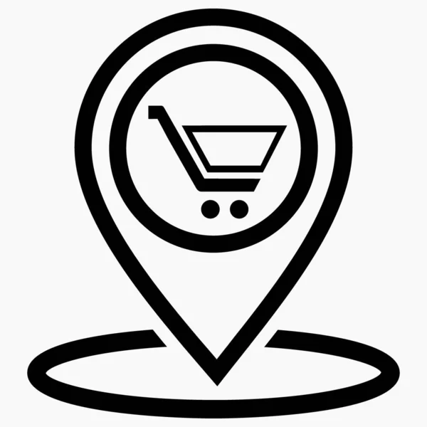 stock vector Store location icon. Supermarket location. Place on the map of outlets. Vector icon.