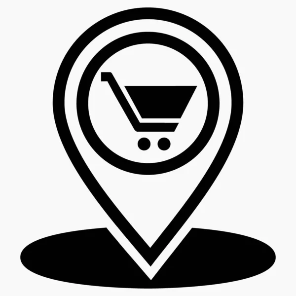 Icono Ubicación Tienda Ubicación Del Supermercado Lugar Mapa Puntos Venta — Archivo Imágenes Vectoriales