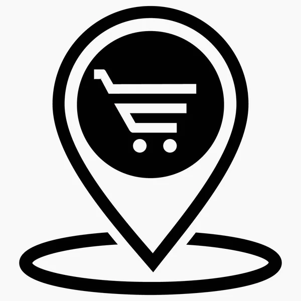Значок Местоположения Магазина Расположение Супермаркета Место Карте Торговых Точек Значок — стоковый вектор