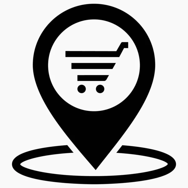 Store Location Icon Supermarket Location Place Map Outlets Vector Icon — Stock Vector