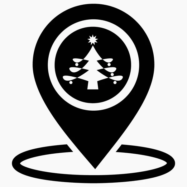 Icono Ubicación Del Árbol Navidad Lugar Mercado Navidad Lugar Mapa Vector de stock