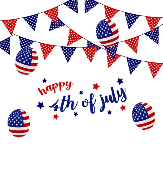 Bağımsızlık Günü Nüz Kutlu Olsun Renkli Amerikan Bayrağı Tasarımı Vektör — Stok Vektör