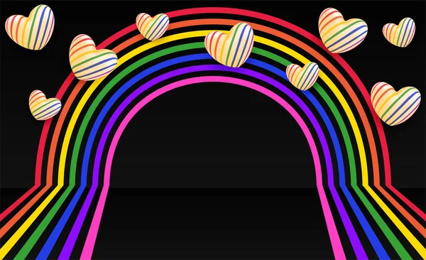 Monat Des Lgbt Stolzes Bunte Regenbogenfarbe Hintergrund Design Mit Buntem — Stockvektor