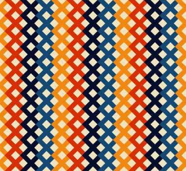 Soyut. Renkli arka plan kalıpları, pürüzsüz 70 'ler. Yastık, baskı, moda, kıyafet, kumaş, hediye paketi için tasarım. Vektör.