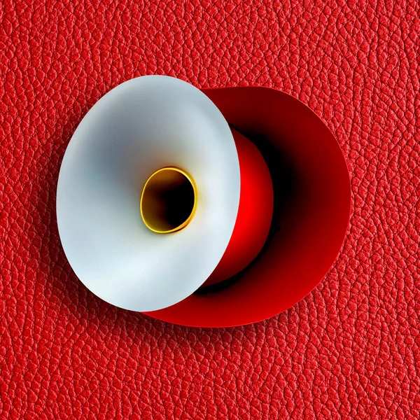 Abstraktes Objekt Auf Rotem Lederhintergrund — Stockfoto