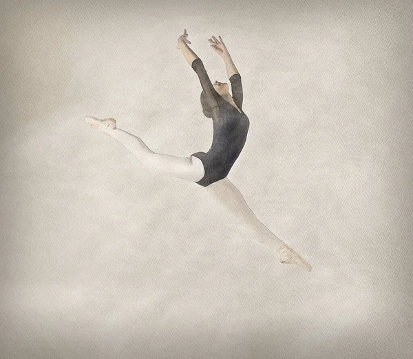 Acuarela Con Una Bailarina Ballet — Foto de Stock