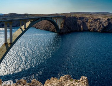 Hırvatistan 'da kıyı şeridi boyunca deniz manzarası