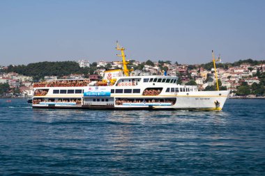 İSTANBUL, TURKEY - 23 HAZİRAN, 2017: İstanbul 'da Boğaziçi Gemide Yüzme Yarışı